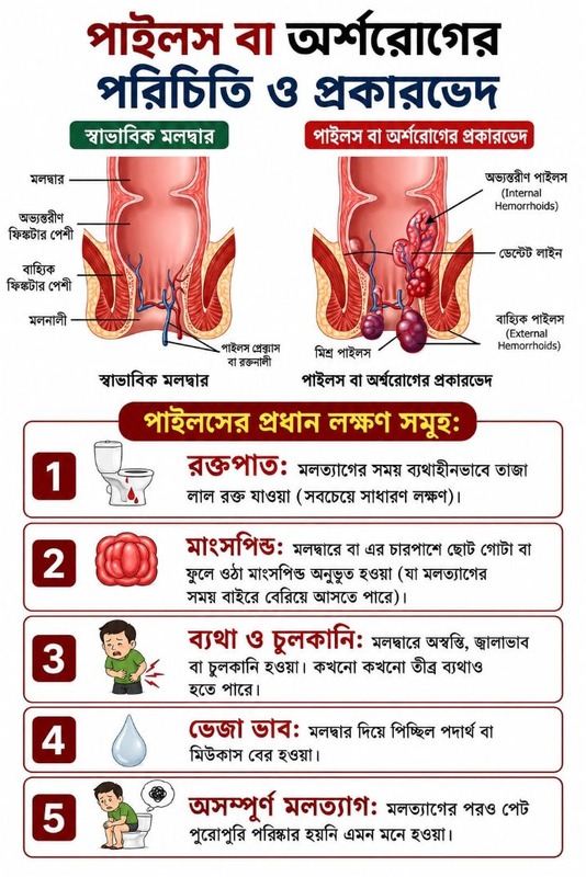 পাইলসের লক্ষণ ও উপকারিতা বিষয়ক তথ্য