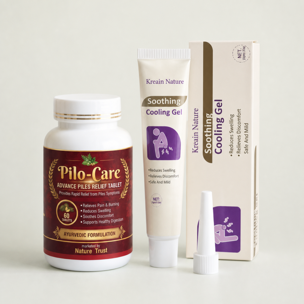 Piles Relief Combo with Pilo-Care and Soothing Cooling Gel
